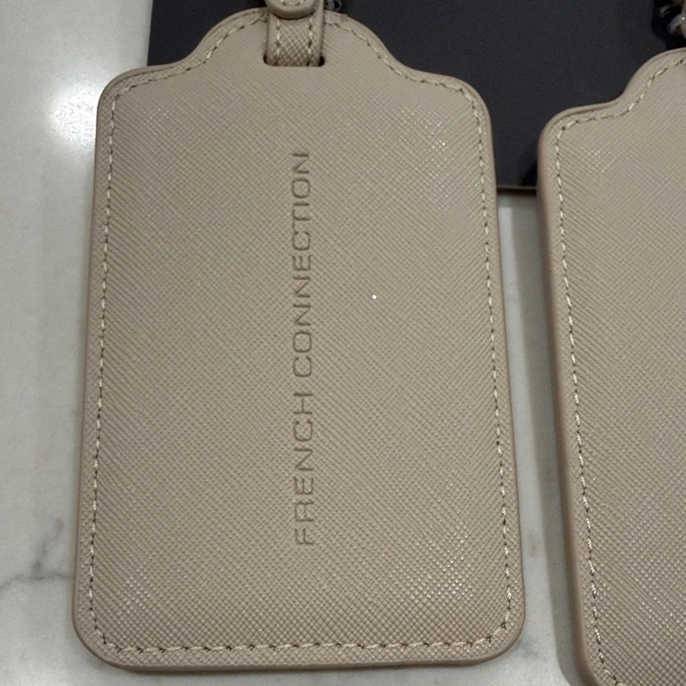 French Connection Taupe Luggage Tags